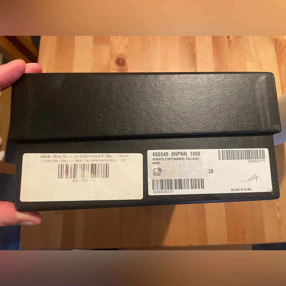 Saint Laurent Blade Patent Slingback Heels - Picture 9 of 9